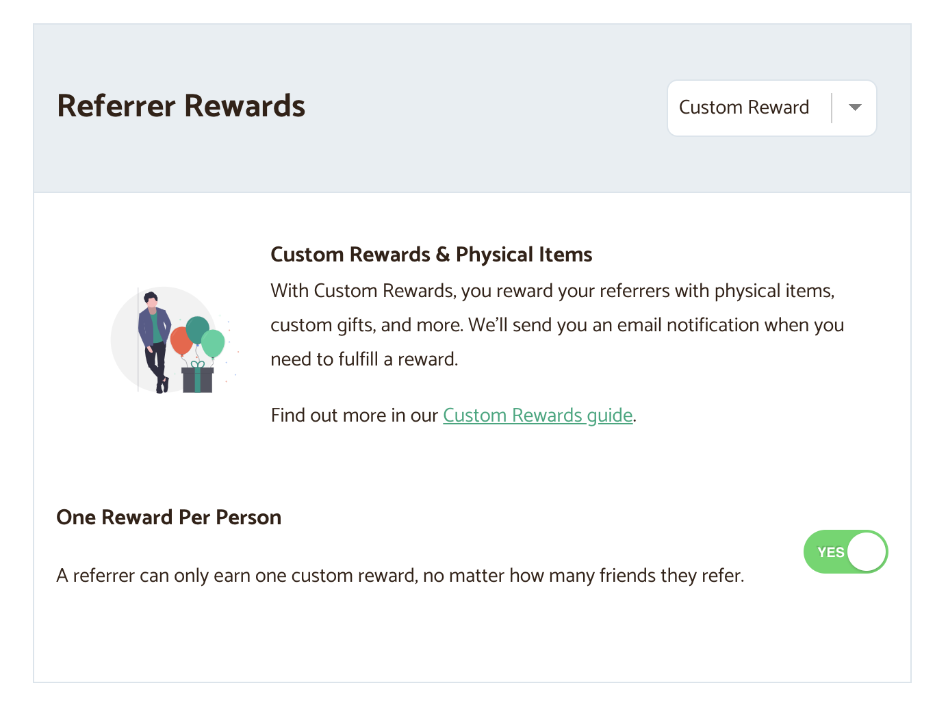 Configure custom rewards settings